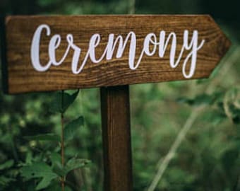 Directional Wedding Signs, Wedding Arrow Sign, Receptions Sign, Ceremony Sign, Bar Sign, Rustic Wedding Sign, Pointing Signs, Guide Signs