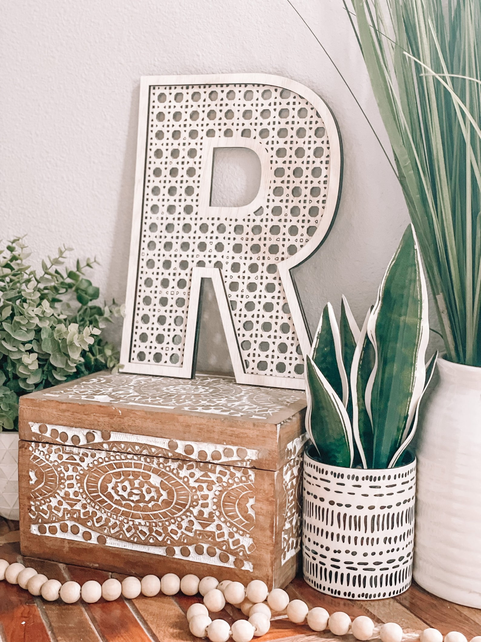 Rattan Letter Rattan Initial Rattan Nursery Decor Boho Etsy