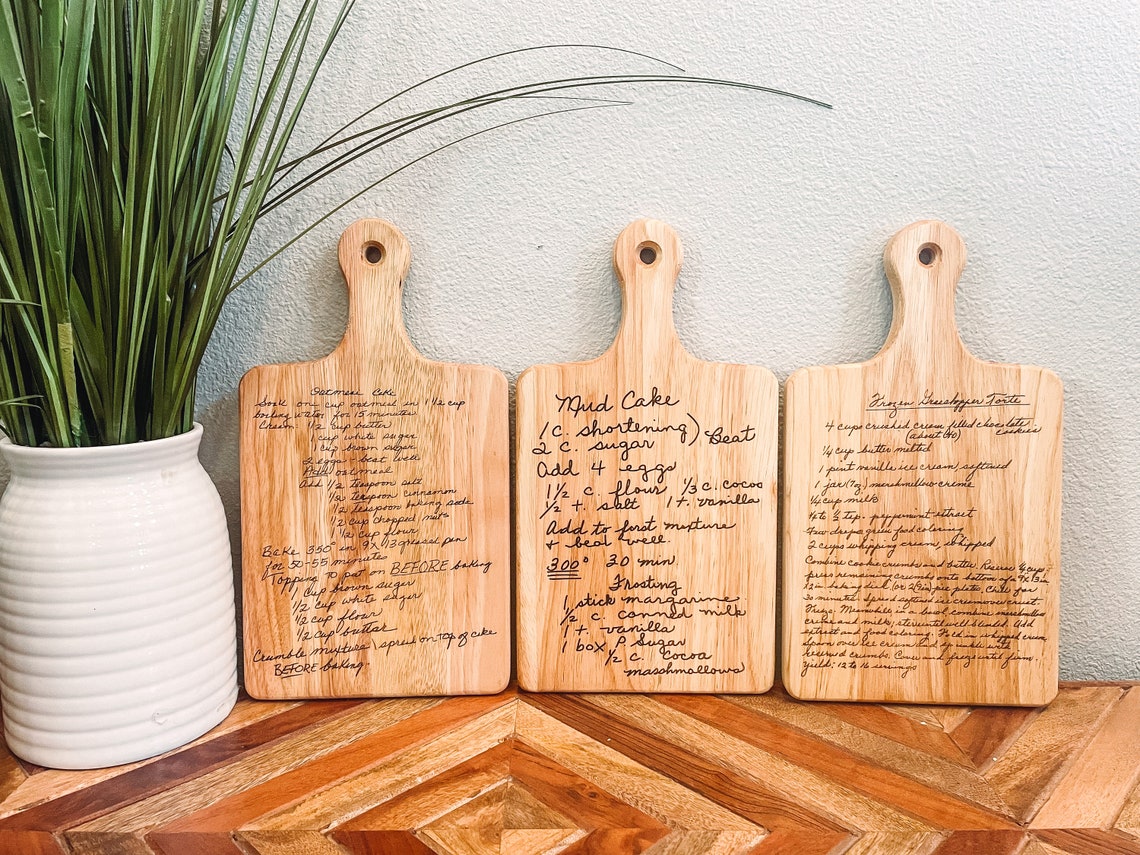Personalized Cutting Board Handwritten Recipe Cutting Board Etsy
