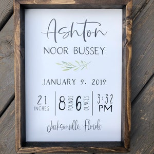 Birth Stats Wood Sign, Birth Announcement Sign, Baby Wooden Sign, Birth Sign, Baby Birth Wooden Sign, Baby Gift, Baptism Gift,