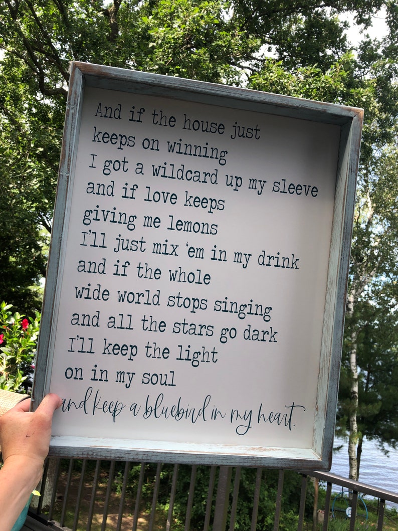 Bluebird Wooden Sign Miranda Lambert Bluebird Lyrics Sign | Etsy