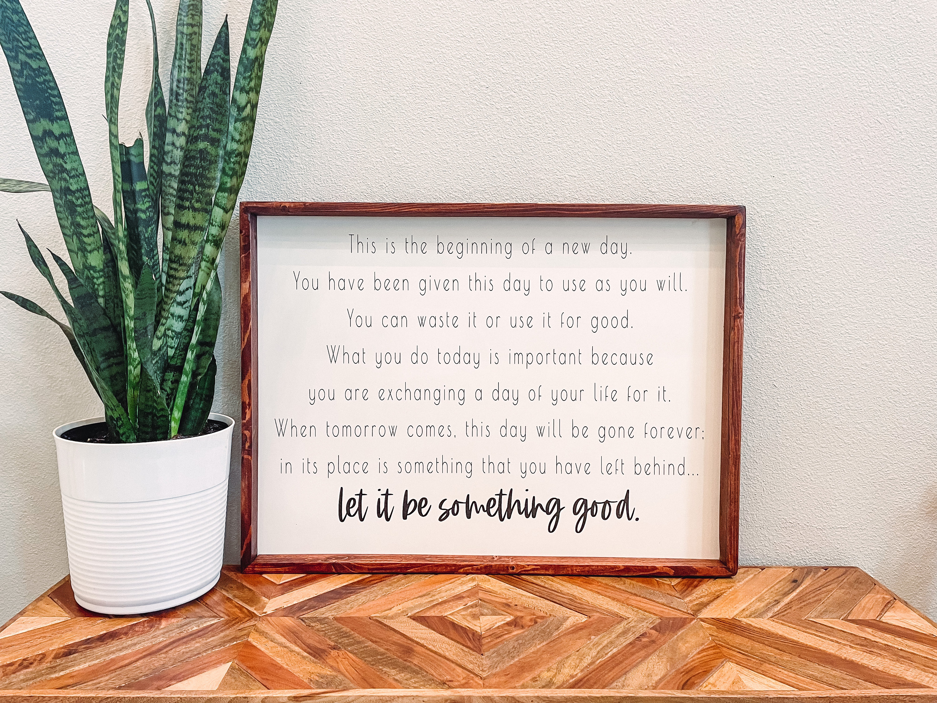 This is the Beginning of a New Day Farmhouse Wooden Sign, Wooden Home Sign, Housewarming Present, inspirational quote, Wooden Quote Sign