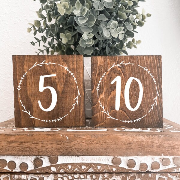 Wooden Table Numbers, Wedding Decor, Table Numbers, Wedding Table Numbers, Table Decor, Rustic Table Numbers, Wedding Reception Decor