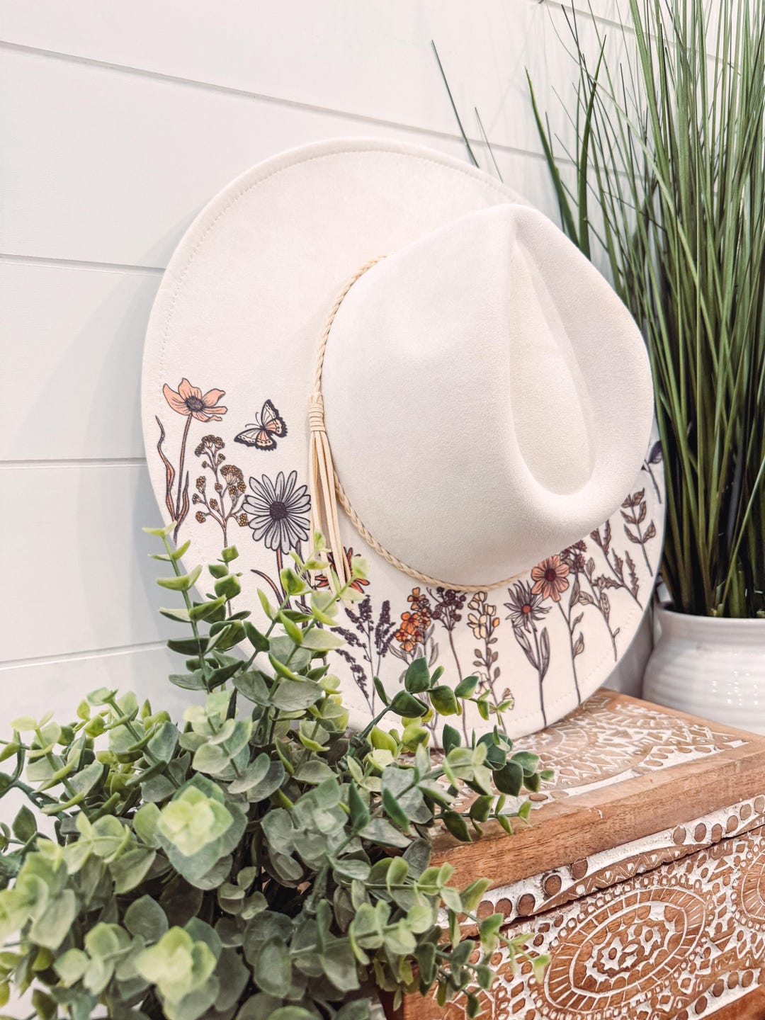 Floral Print Hat, Floral Cowboy Hat, Sunflower Hat  display picture 1