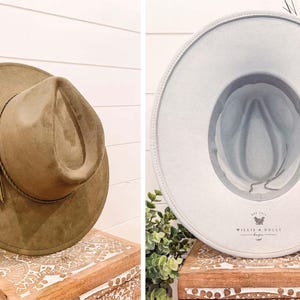 Vegan Suede Hat Blank, Blank Hat for Burning, Hat Pyrography, Burned Hat Blank, Rancher Hat, Fedora Hat, Wide Brim Hat, Hat for Engraving