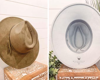 Vegan Suede Hat Blank, Blank Hat for Burning, Hat Pyrography, Burned Hat Blank, Rancher Hat, Fedora Hat, Wide Brim Hat, Hat for Engraving