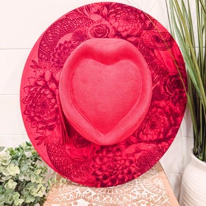 Snake Burned Hat, Serpent Engraved Hat, Cactus Hat, Succulent Burned Fedora, Engraved Suede Hat, Boho Hat, Vegan Suede Hat, Snake Hat