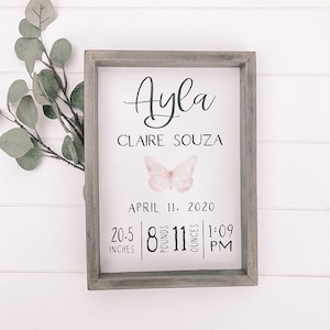 Birth Stats Wood Sign, Birth Announcement Sign, Baby Wooden Sign, Birth Sign, Baby Birth Wooden Sign, Baby Gift, Baptism Gift,