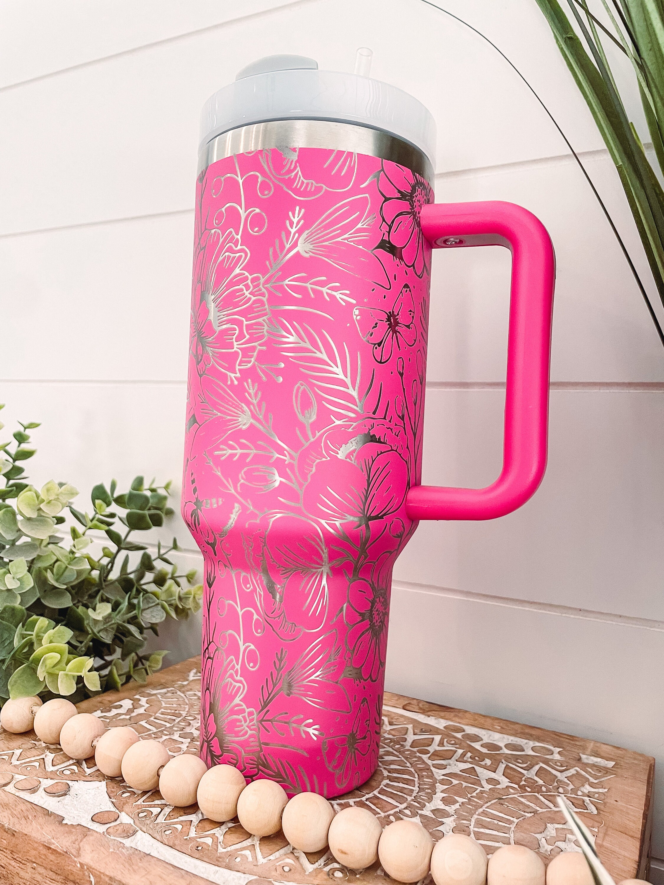 Floral Tumbler with Lid and Straw, Floral Travel Mug, Floral Mugs for  Women, Cute Tumblers for Women…See more Floral Tumbler with Lid and Straw