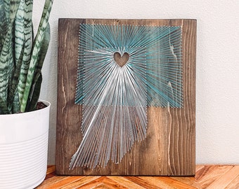String Art Two State Wooden Sign, String Art Sign, Christmas Present, Double State Sting Art Sign, Two State String Art, Nail Art Sign