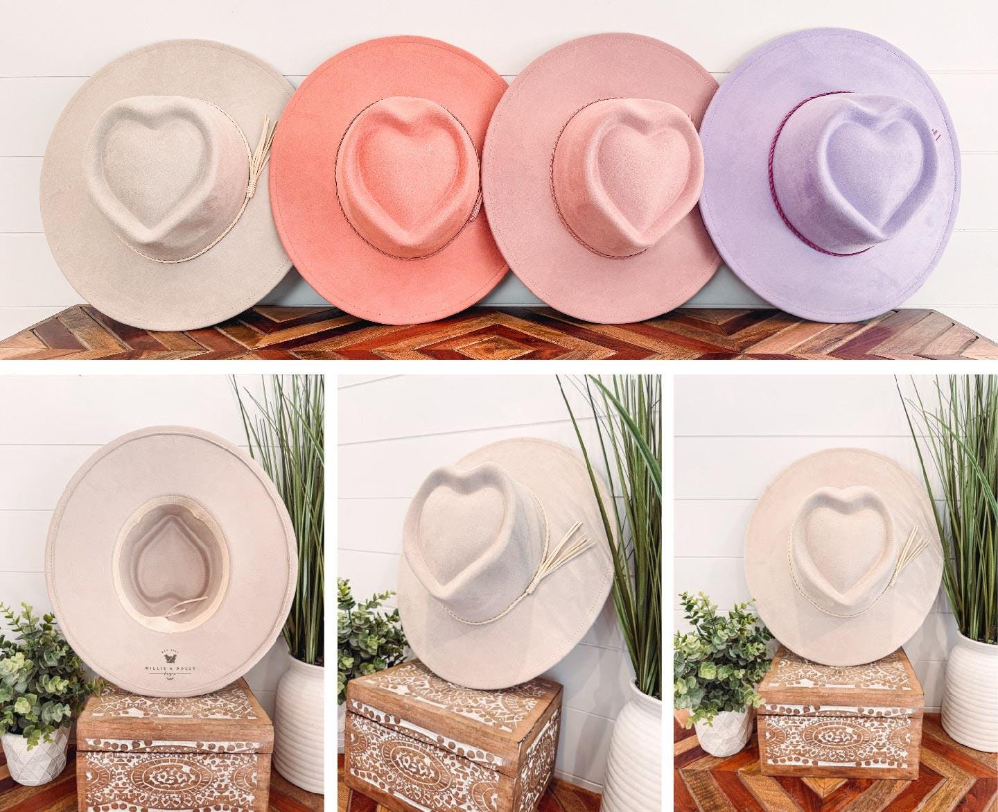 Wide Brim Hat Pink - Etsy display picture 1