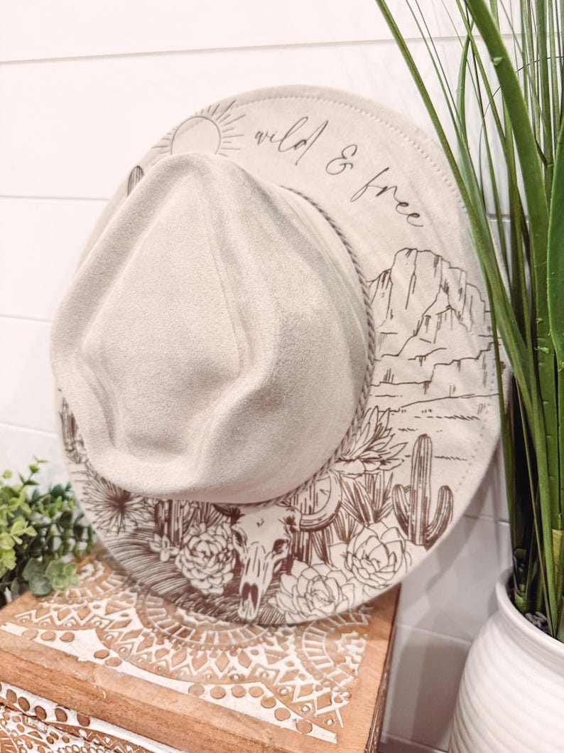 Rustic Desert Hat Desert Burned Hat, Desert Theme Hat, Desert Hat, Arrow Crown Desert Hat ...