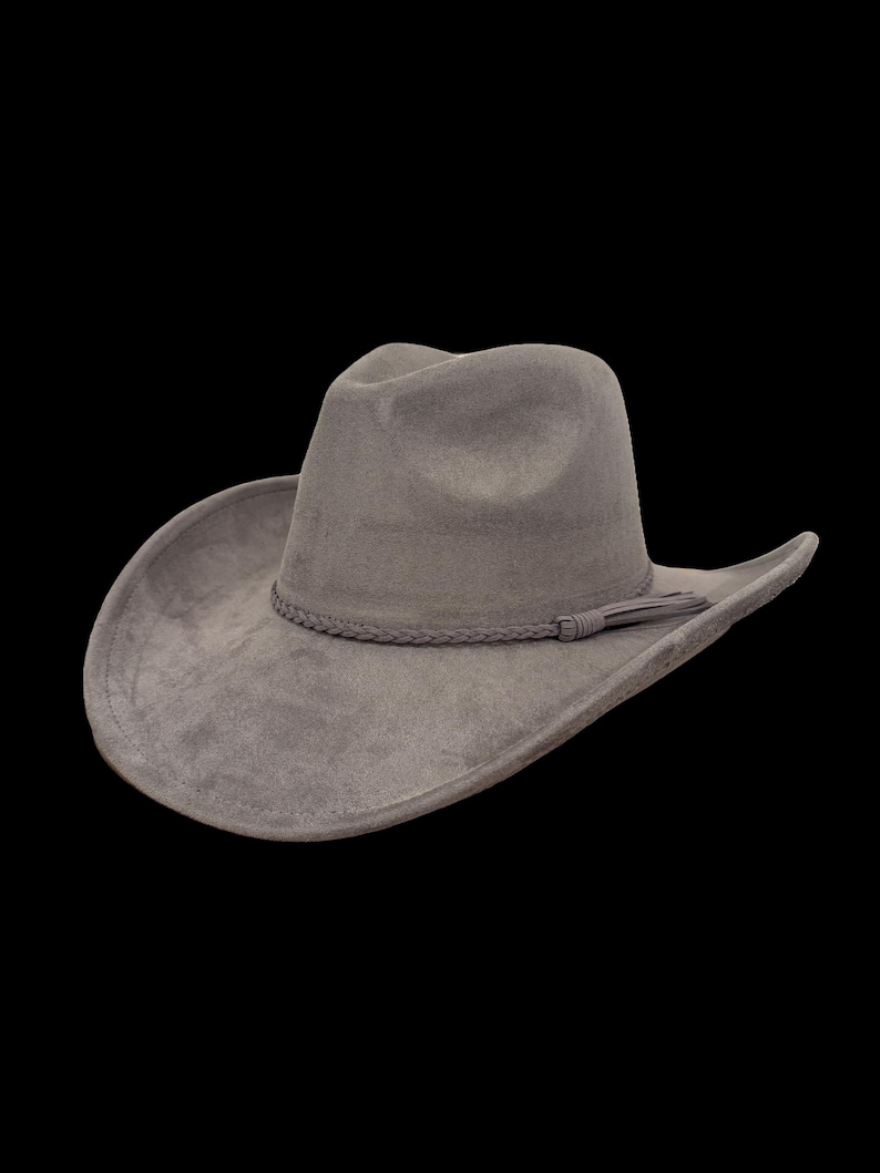 Vegan Suede Cowboy Hat Blank with Logo Engraving, Blank Hat for Burning, Hat Pyrography, Burned Hat Blank, Rancher Hat, Cowboy Hat image 11
