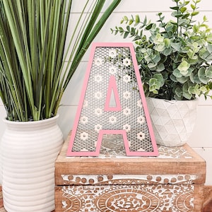 Floral Rattan Letter, Rattan Initial, Rattan Nursery Decor, Boho Decor, Cane Letter, Cane Initial, Cane Weave Letter, Boho Wedding Decor