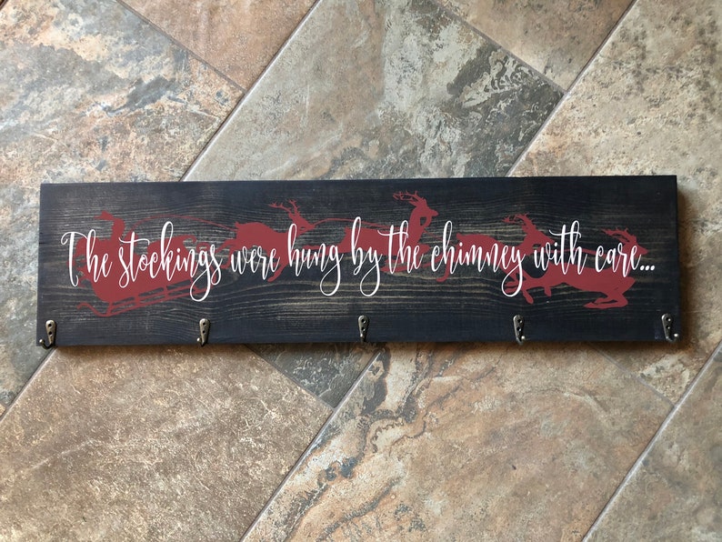 And the Stockings Were Hung Wooden Sign Stocking Holder Sign Etsy