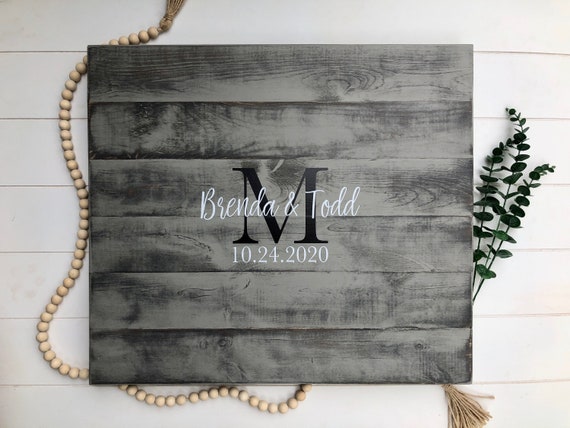 SOUL MAMA Personalized Wedding Guest Book - 9x7 Inch Black Guest Book Signs  for Wedding with Customizable Names and Date Cover | Custom Wedding