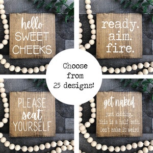 Mini Bathroom Sign, Small Bathroom Sign, Funny Bathroom Sign, Bathroom Humor sign, Bathroom decor, funny decor, bathroom word search