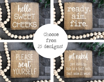 Mini Bathroom Sign, Small Bathroom Sign, Funny Bathroom Sign, Bathroom Humor sign, Bathroom decor, funny decor, bathroom word search