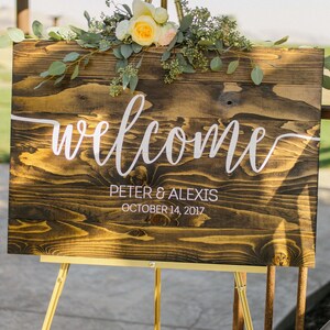 Welcome Wedding Sign, Wedding Decor, Wedding Ceremony Sign, Wedding Sign, Rustic Wedding, Rustic Chic Wedding, Customizable Sign image 4