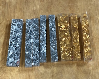 Gold Leaf and Silver Leaf Alumilite Pen Blanks