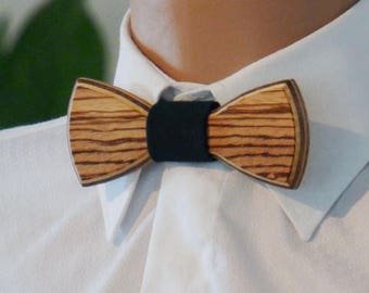 Wooden Bow Tie - Zebrano - Wedding bow tie - Special moments