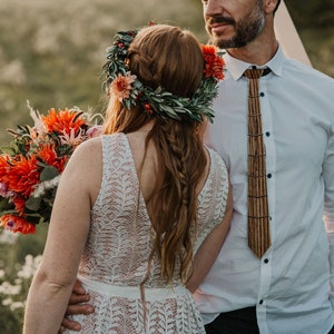 Wood Tie Handcrafted Wedding Tie Special Moment Tie Also Father & Son collection image 4