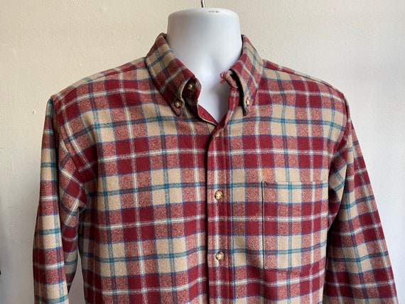 Vintage 80s Pendleton Button Up Plaid Wool Dress S