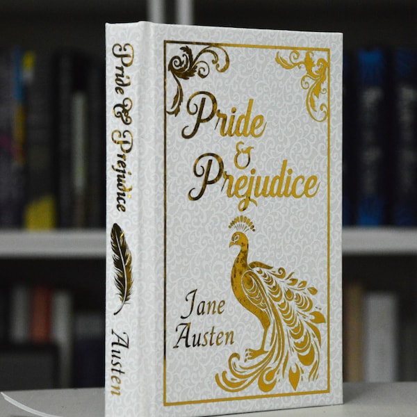 Pride and Prejudice de Jane Austen, reliure rigide, bordures au pochoir en option
