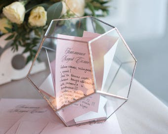 Großes Glas Terrarium - Handgemachtes Geometrisches Terrarium - Glas Dodekaeder - Glas Pflanzer - Home Decor - Hochzeit Tisch Dekor - Herzstück