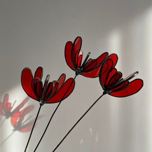 Glass Flower - Eco Friendly Decor - Stained Glass Plants - Flower Sun Catcher - Flower on a Stem - Everlasting Flowers - Wild Bouquet