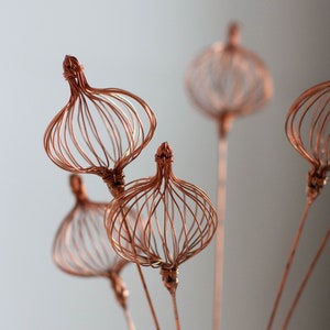 Сopper Wire Flower - Eco Friendly Decor - Wire Plants - Flower on a Stem -  Everlasting Flowers - Wild Bouquet - 3D flowers - Wire art