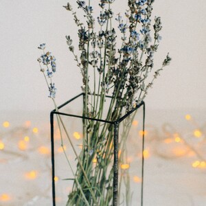 Glass candle holder with mirror base Wedding Candleholder Minimalist Geometric decor Wedding Centerpiece Table decoration image 3