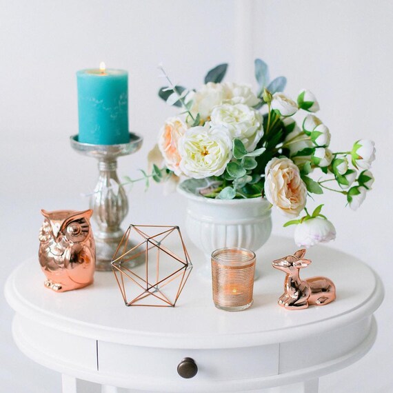 Copper wire decor Wedding Copper decor Candleholders Etsy