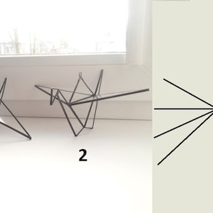 Grue en origami en verre Oiseau géométrique fait main Décoration d'intérieur Grue géométrique Décoration de table de mariage Terrarium géométrique image 5