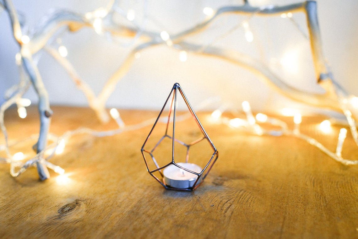 Wedding Candle Holder Table Decorations Copper Wire Decor Etsy