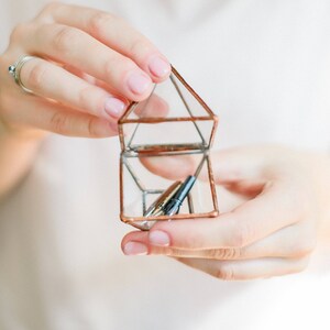 Wedding Ring Box Jewelry box Engagement Ring Box Jewel box Newlywed Gift Ring Bearer Box Small Box Geometric Ring Box image 1