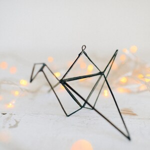 Glass Origami Crane Handmade Geometric Bird Home decor Geometric Crane Wedding table decoration Geometric Terrarium image 2