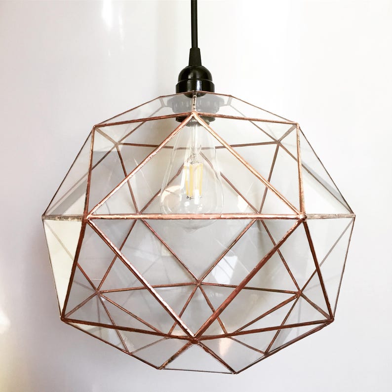 Hanging lamp Pendant light Geometric lamp Home decor Scandinavian Design Loft Light Industrial lighting Chandeliers lamp image 7