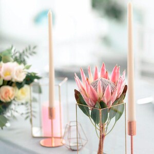 Glass candle holder with mirror base Wedding Candleholder Minimalist Geometric decor Wedding Centerpiece Table decoration image 2