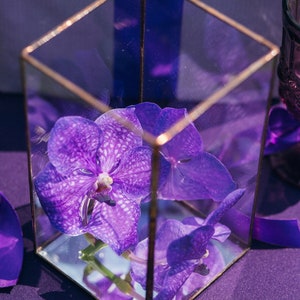 Glass candle holder with mirror base Wedding Candleholder Minimalist Geometric decor Wedding Centerpiece Table decoration image 7