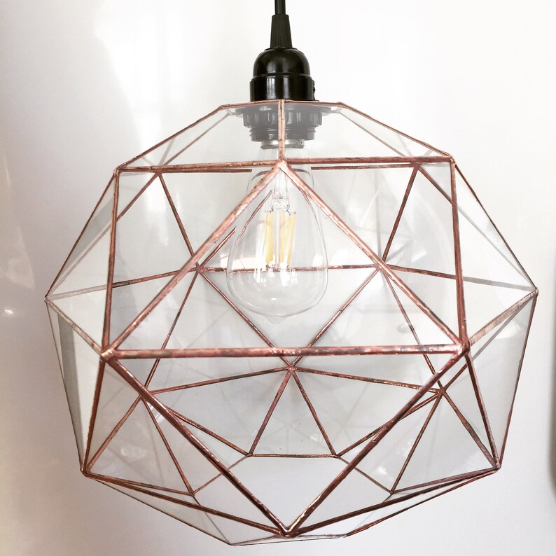 Hanging lamp Pendant light Geometric lamp Home decor Scandinavian Design Loft Light Industrial lighting Chandeliers lamp image 6