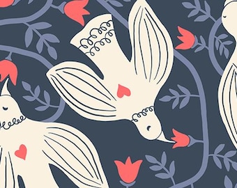 Endpaper by Jen Hewett | Canvas Hummingbirds in Smoke | Ruby Star Society Fabrics | Sold by 1/2 Yard – Continual Cut