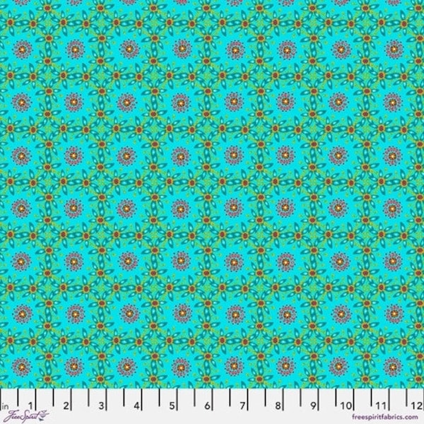 Tropicalism by Odile Bailloeul | Corossol Blue | Free Spirit Cotton Fabrics | Sold by 1/2 Yard – Continual Cut