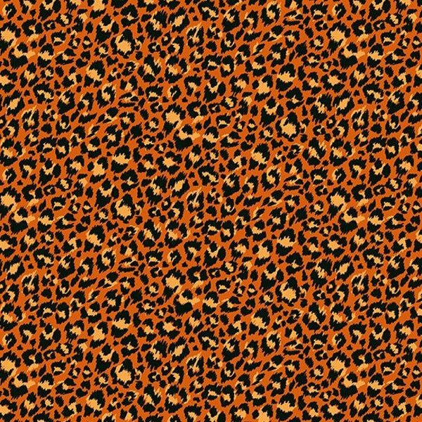 Jewel Tones by Makeower UK | Leopard Orange | Andover Cotton Fabrics | Sold by 1/2 Yard – Continual Cut | Sale Clearance Fabric