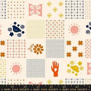 Sugar Maple by Alexia Abegg | Songbird Patchwork in Natural | Ruby Star Society Cotton Fabrics | Sold by 1/2 Yard – Continual Cut