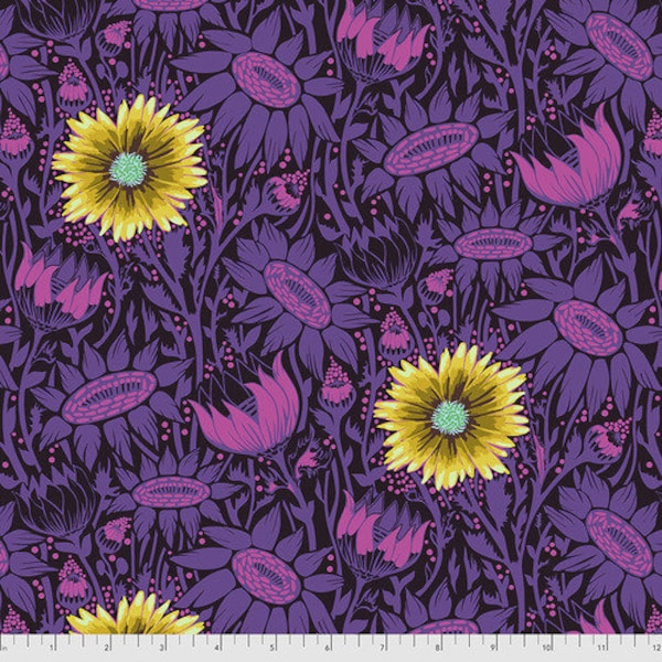 Made My Day by Anna Maria Horner | Coreopsis in Plum | Free Spirit Cotton Fabrics | Sold by 1/2 Yard – Continual Cut