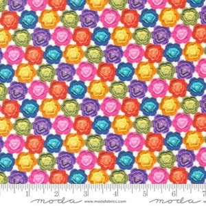 Vintage Soul by Cathe Holden | Crochet Rosettes in Rainbow | Moda Cotton Fabrics | Sold by 1/2 Yard – Continual Cut