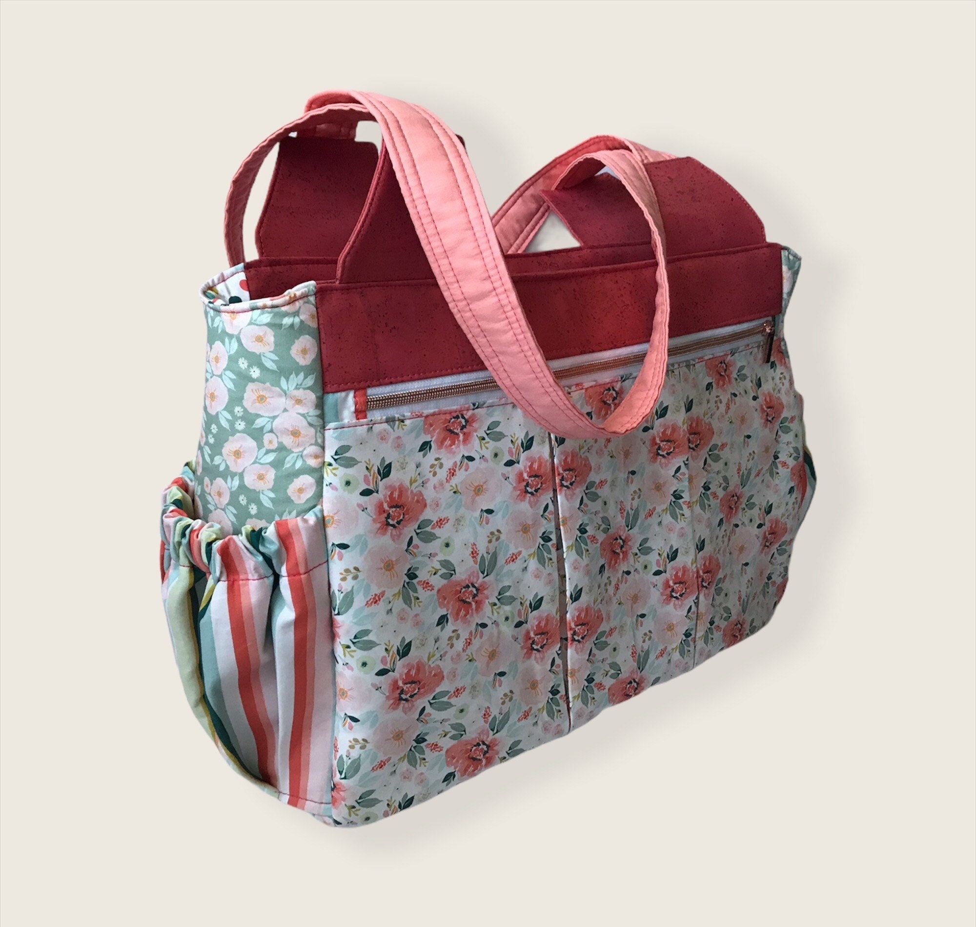 Custom Diaper Bag Cork Tote Bag Large Tote Cork Baby Bag Etsy