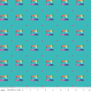 Make by Kristy Lea | Geo Sewing Machine Peacock | Riley Blake Designs Cotton Fabrics | Sold by 1/2 Yard – Continual Cut