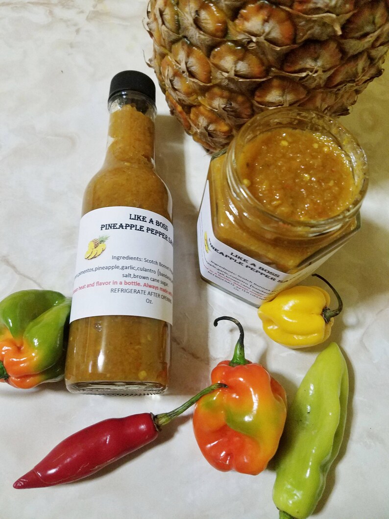 Hot Sauce/ Trinidad Pineapple Pepper Sauce /scotch Etsy